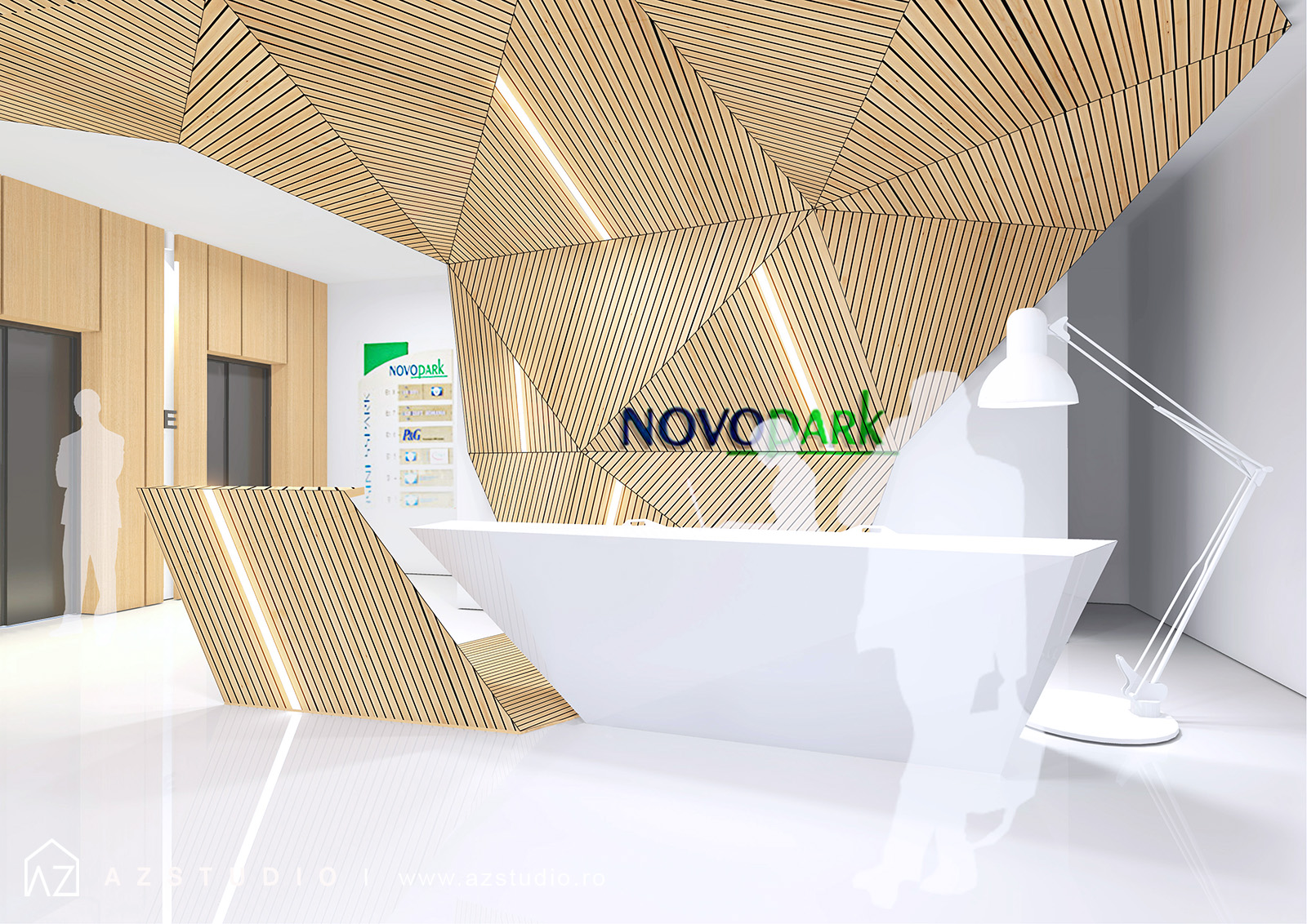 Proiect amenajare pentru receptie cladire de birouri in Bucuresti - concurs de design interior