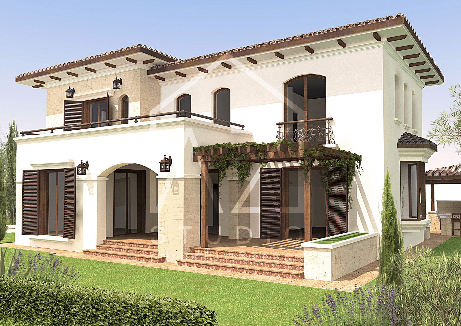 Casa mediteraneana stil spaniol 325mp - proiect premium gata ...