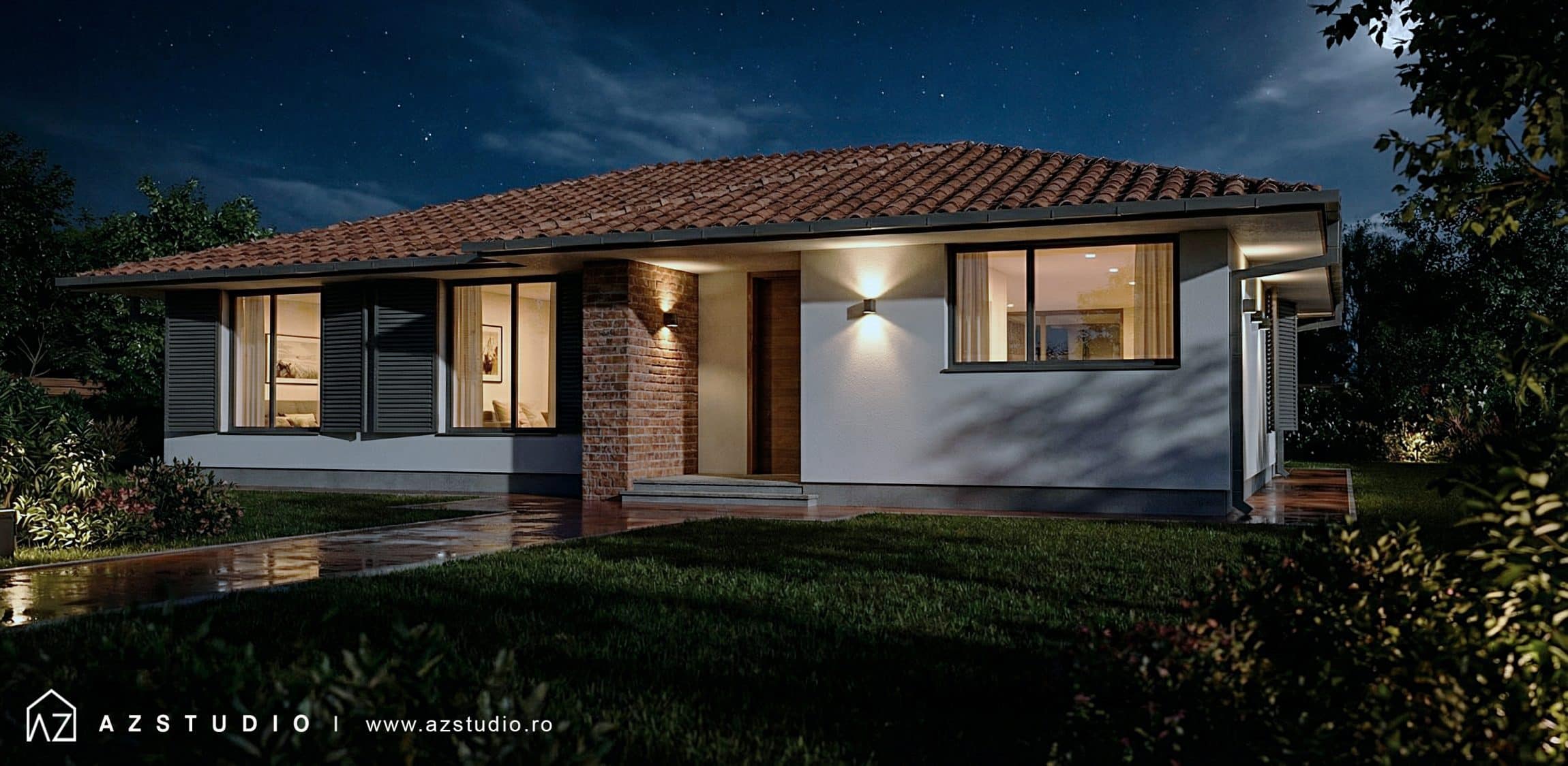 Casa mediteraneana parter 3 dormitoare - 161mp